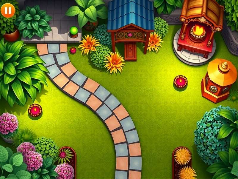 Gardenscapes Verdant Vistas gameplay screenshot showing garden design and match-3 puzzles